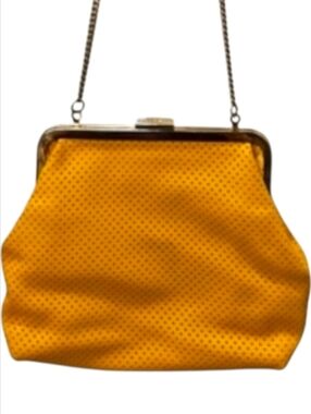 CLARE V | Yellow Leather Frame Bag Crossbody Shoulder Purse